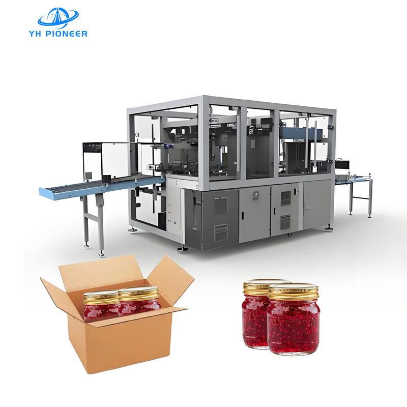 Jam Packing Box Automatic Case Packer Line for Bottles Cans Bottled Jam Carton Case ...