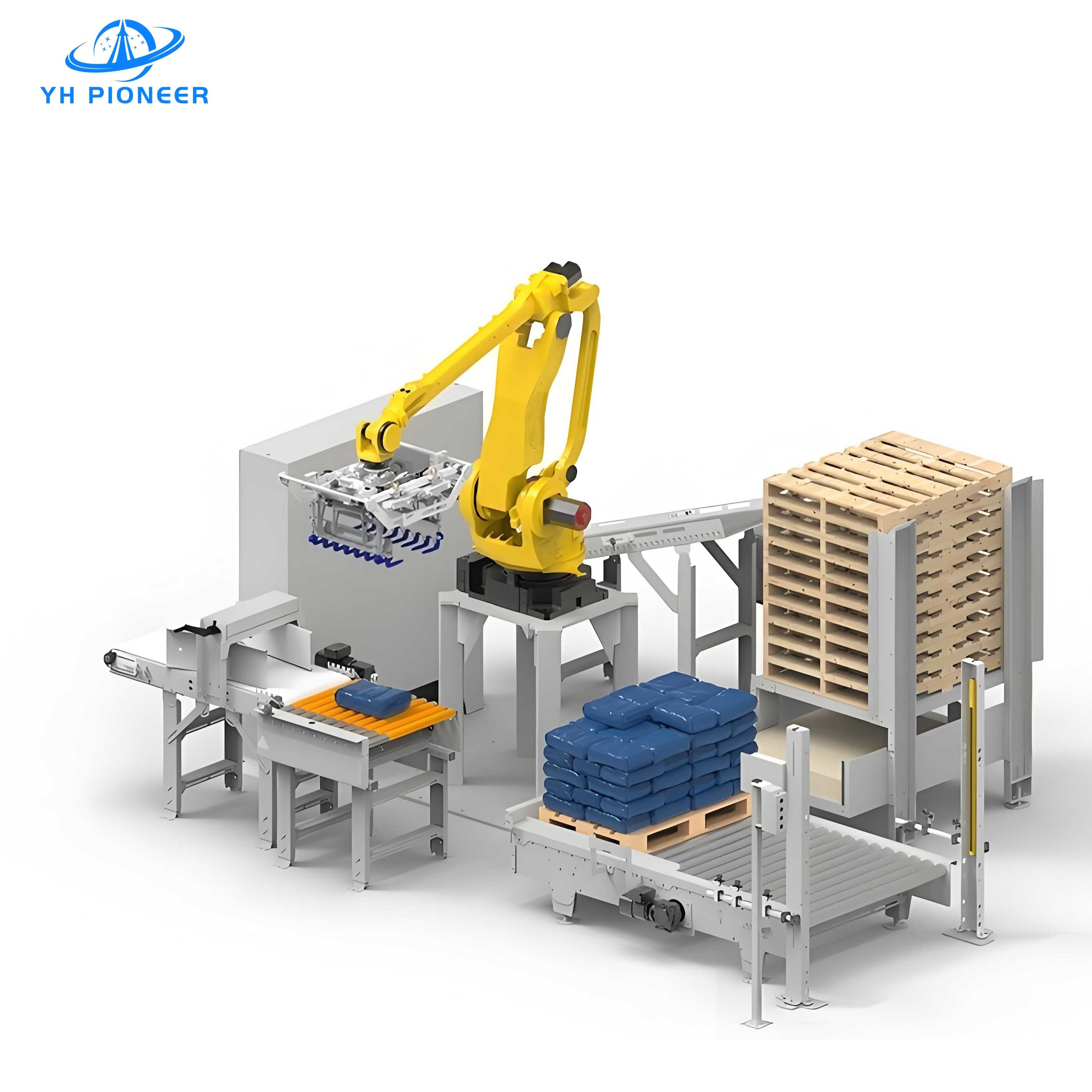 Steel Framed Automatic Bag Palletizer For High Volume Fertilizer And ...